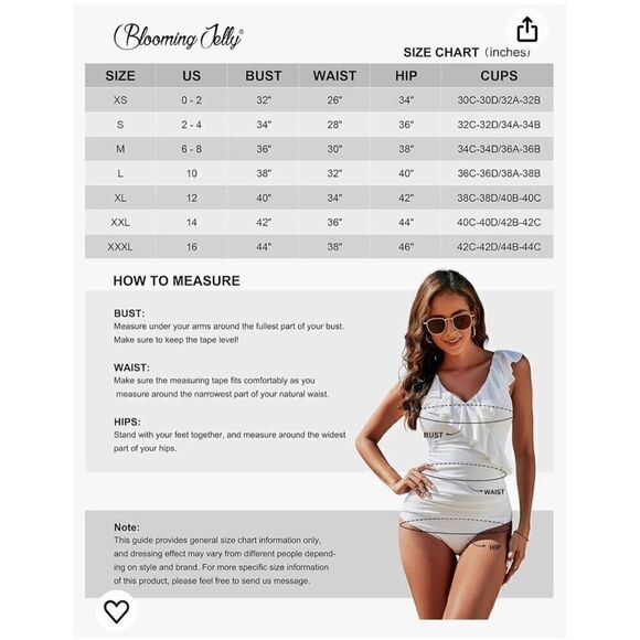 Blooming Jelly Tummy Control Swimsuits Slimming Bathing Suit Ruffle V Neck - Picture 7 of 7